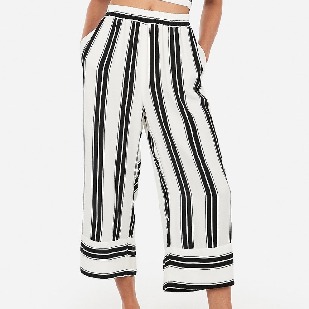 NWT Express High Rise Striped Culottes